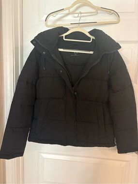 Calvin Klein Black Quilted Puffer Jacket with Hood